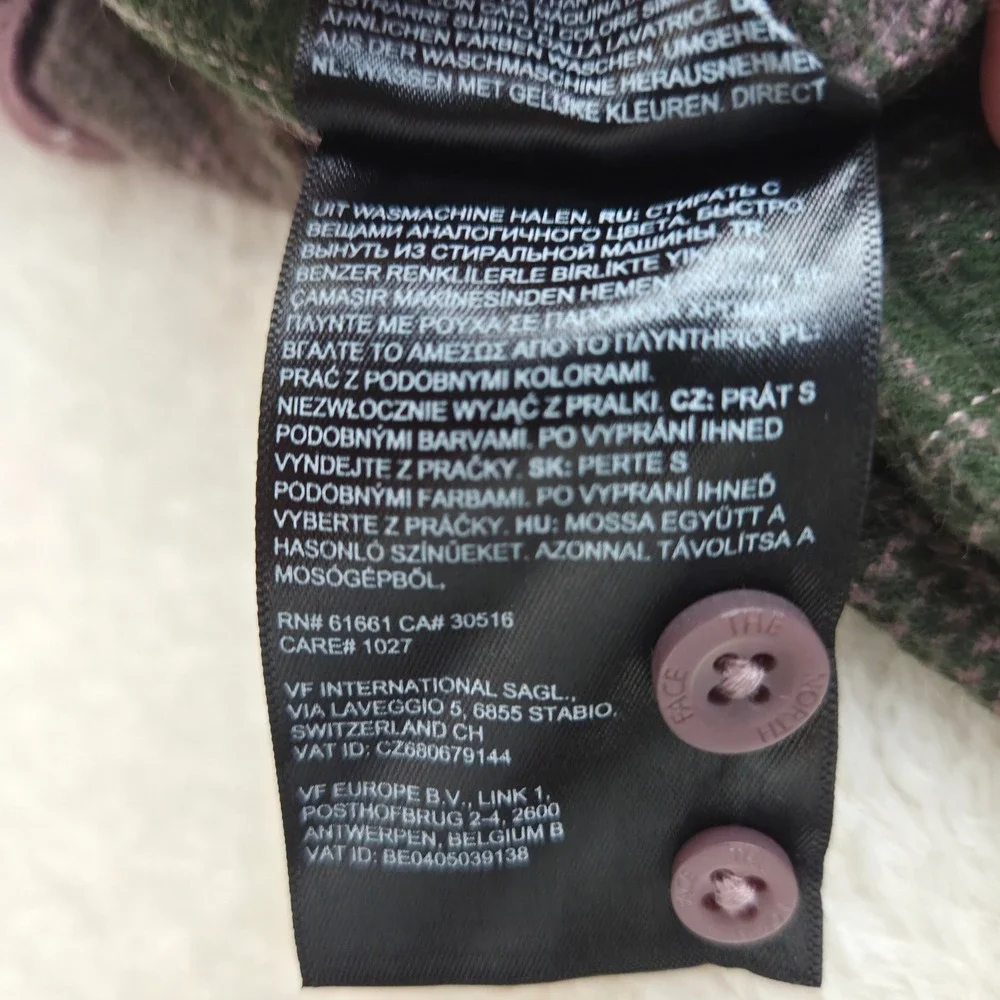The North Face Flannel Shirt Mens Medium Green Purple Plaid Excellent NF0A4QPJ